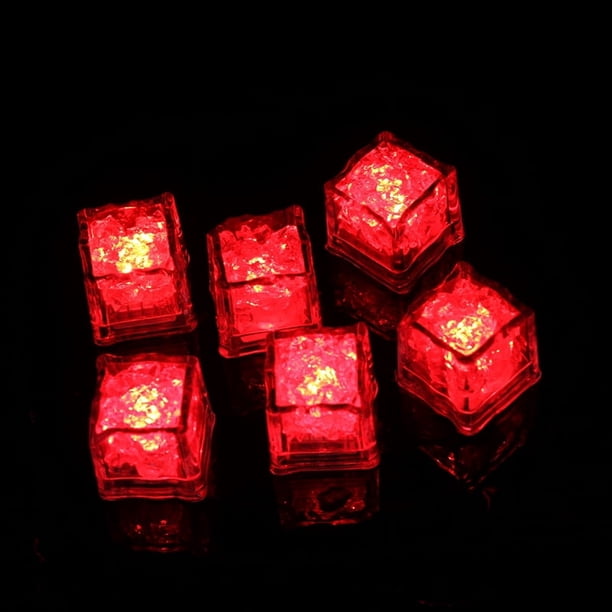 Cubitos de hielo iluminados, paquete de 12, reutilizables, brillantes y parpadeantes, para fiestas en bares y clubes.