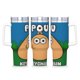 thumbnail image 1 of Pou Vaso aislado de acero inoxidable con asa, diseño temático, regalo para familia, amigos y fans; incluye pajita y encaja en el portavasos estándar, 40 oz, 1 of 6