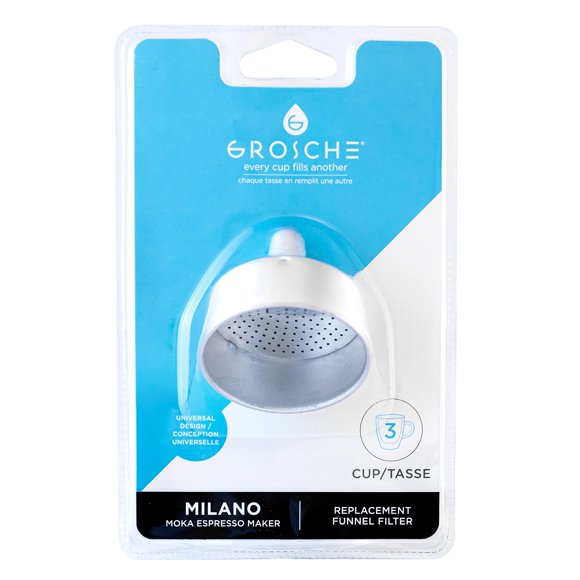 Filtro de embudo GROSCHE Milano Moka Pot, 3 tazas, aluminio