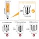thumbnail image 2 of Bombilla LED Aooallme E11, 8 W, 1000 LM, 2700 K, regulable, 120 V, paquete de 2, 2 of 7