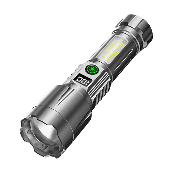 Linterna Led Recargable Zoom Retráctil + Powerbank Portátil