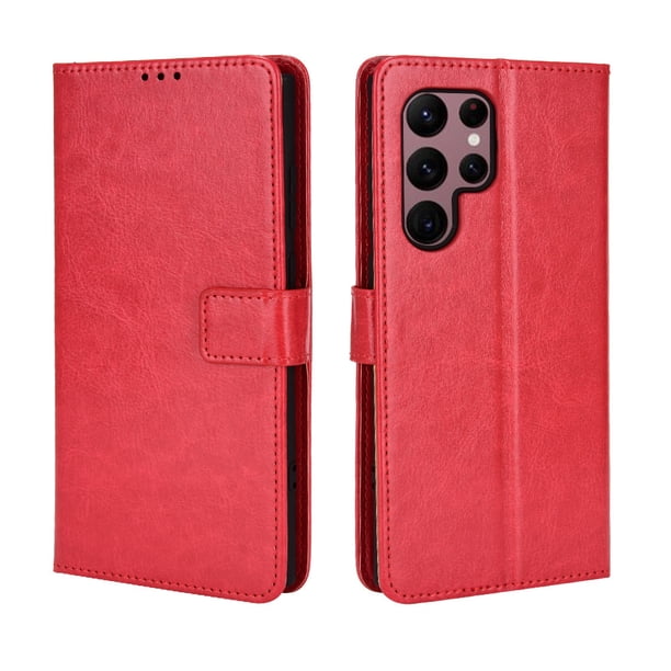 Upgrade Your Samsung Galaxy S22 Ultra with a Stylish PU Leather Wallet Case Cover!