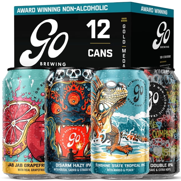 Cerveza Sin Alcohol Go Brewing IPA Pack Mixto 12 latas de 355 mL