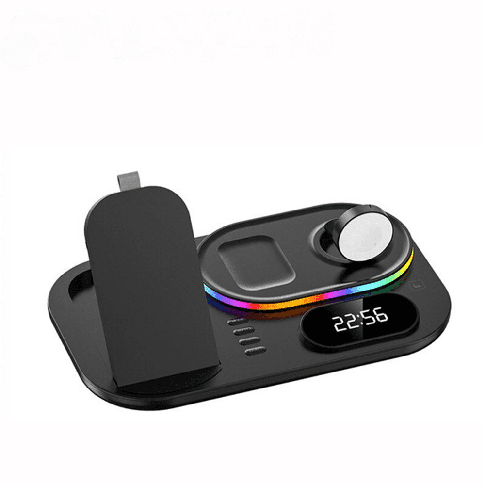 Genérico - Base De Carga Inalámbrica 4 En 1 Con Luz Para Iphone 14/13/12/11/x, Apple Watch, Airpods, Samsung Galaxy Watch, Base De Carga Rápida-negro Para Iphone
