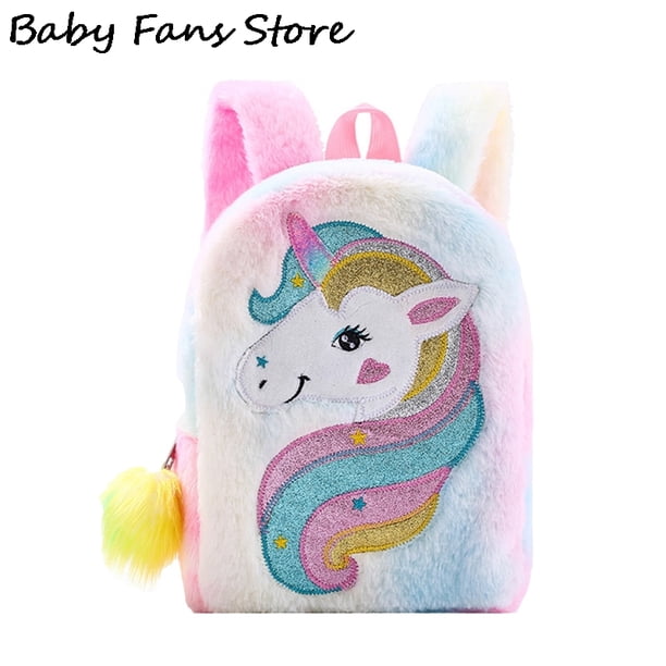 Princess Unicorn Backpacks for Girls Bags Cartoon Animal School Bag Children Kids Winter Schoolbags Colorful Plush Cute Backpack