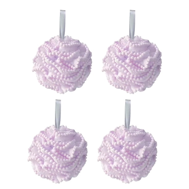 4 esponjas exfoliantes de tejido familiar para ducha, bolsa de red, cepillo para bañera, bola exfoliante, cara, cuerpo, bacinilla, espuma rica
