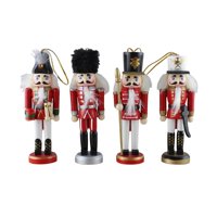 Bothyi - 4 Marionetas Tradicionales De Cascanueces Para Fiestas, Regalo De Vacaciones Para La Puerta Del Coche Y El Hogar.