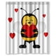 thumbnail image 1 of Cortina de ducha de abejas, juego de cortina de baño con ganchos, tamaño 60 x 72 pulgadas, 1 of 3