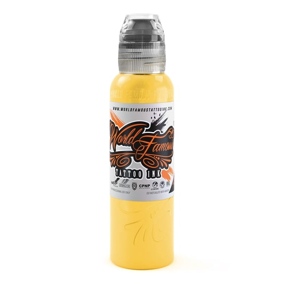 Tinta para tatuajes World Famous Great Wall Yellow 30 mL vegana EE. UU.