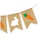 thumbnail image 4 of Bandera de imitación de conejo con forma de cola de golondrina, decoración para fiestas, estampado de lino de rábano, Pascua, 4 of 7
