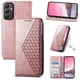 thumbnail image 5 of Funda Flip FOXDOCK para Samsung Galaxy M34 5G , Estilo Billetera con Diseño Rombo, Correa de Mano y Soporte, Uso Diario, 5 of 6