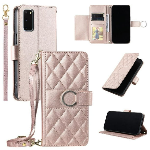 Funda tipo billetera FOXDOCK para Samsung Galaxy S20 – Tapa abatible con correa para mujer