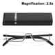 thumbnail image 1 of Gafas transparentes de media montura para leer, para hombres y mujeres, ligeras, para ordenador, con caja de espejo portátil., 1 of 8