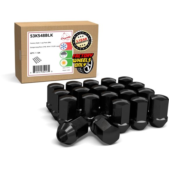Tuercas de Rueda Wheel Accessories Parts M14x1.5 42 cm Negro - Pack de 20