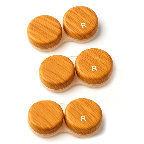 Estuche Para Lentes De Contacto 3 Piezas Efecto Madera