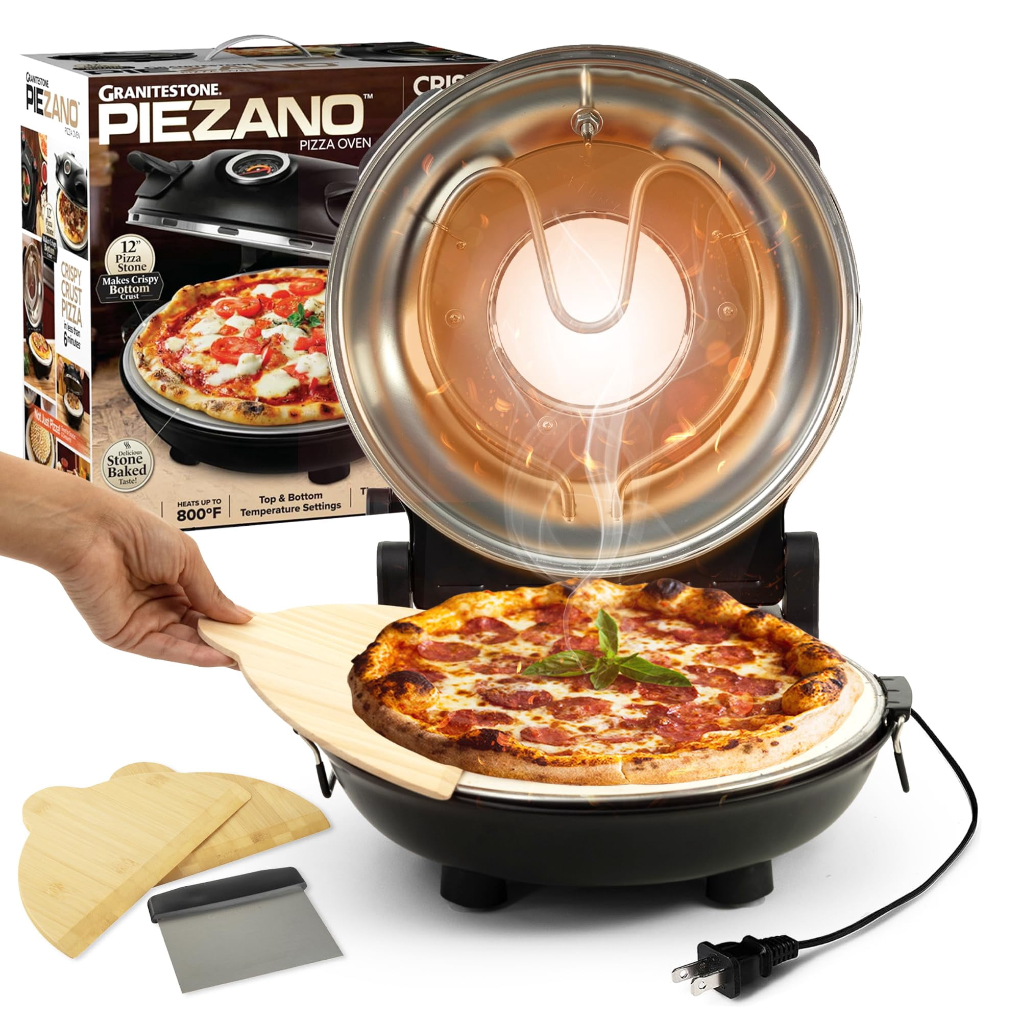 Horno Para Pizza Granitestone Piezano Crispy Crust Electric 800˚f