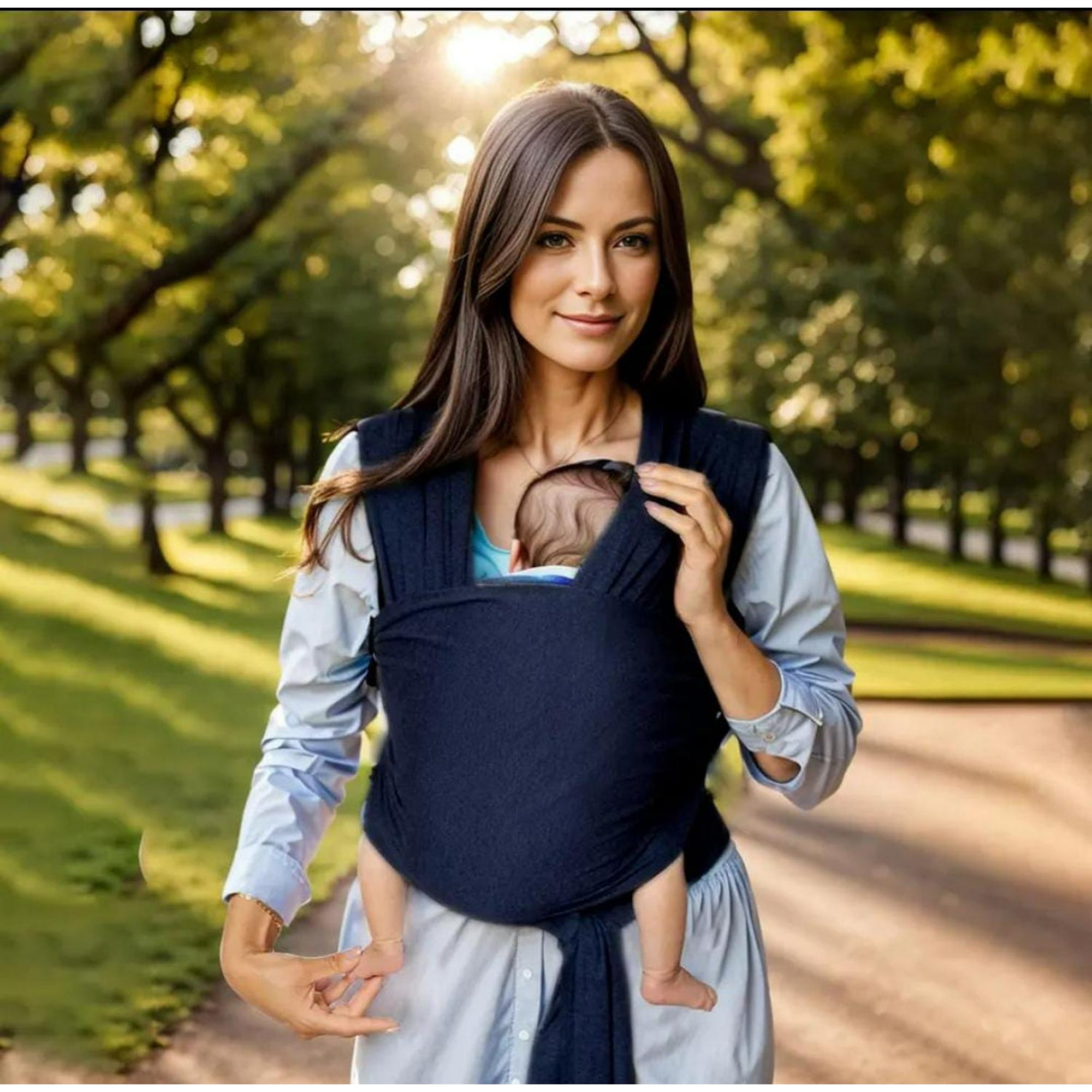 Oem - Fular Portabebe Ergonomico Elasticado Azul M