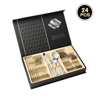 Genérico - Set Juego De Cubiertos 24 Piezas Acero Inoxidable Plateado