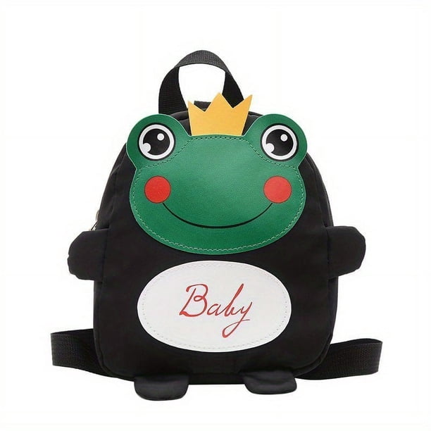 Children's Casual Cartoon Frog Backpack With Traction Rope, Casual Cute Backpack