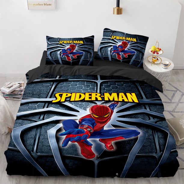 Bedding Spiderman Duvet Cover Set 3d Children'S ,Quilt Spiderman Duvet Cover,Children Kid Boy Birthday Gift Bed Sheets