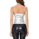 thumbnail image 3 of INSPIRE CHIC Top de Cami Metálico Ajustado Sin Mangas Holográfico Brillante de Fiesta de Navidad para Mujer 2XL Plata, 3 of 6