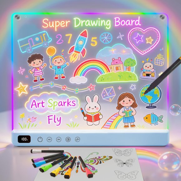 Tablero de Dibujo LED EKSPRINT 41 cm Recargable con 7 Marcadores