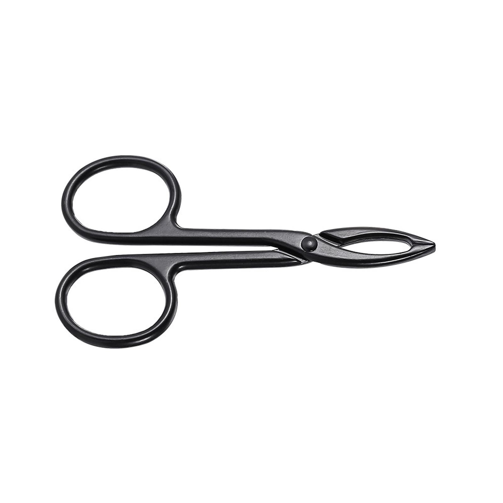 Magideal - Tijeras Profesionales Con Mango De Pinzas Para Cejas, Depilación Facial, Depilación Precisa Para Mujeres Y Niñas, Recortador De Cejas, Herramientas De Negro Recto