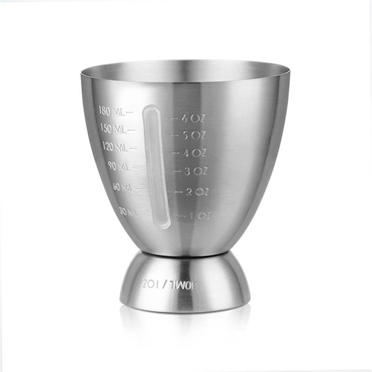 Xusx111 - 18/8 Acero Inoxidable Doble Jigger Para Bartender, Cocktail Medir Jigger Para Bartender Con Marcado Graduado 1 Oz A 6 Oz Taza De Medición De Tiro Pesado (conjunto De 2)