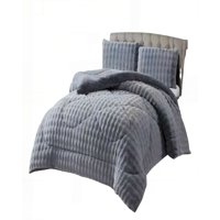 Genérico - Cobertor Imitacion De Piel De Conejo King Color Gris Claro