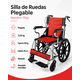 thumbnail image 3 of Silla Ruedas Plegable Aluminio Ligera Premium Roja, 3 of 9