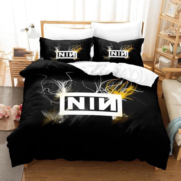 ed Nine Inch Nails NIN Bedding Set Boys Girls Duvet Cover Pillowcase Bed Kids Adult Home Textileextile