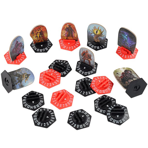 Paquete de bases Standee CZYY de plástico hexagonales Gloomhaven, 27 unidades, con rastreador