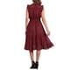 thumbnail image 3 of INSPIRE CHIC Vestido de Chifón sin Mangas para Mujer con Cintura Fruncida y Estrellas Metálicas Doradas para Fiesta Rojo Oscuro XL, 3 of 6