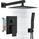 thumbnail image 1 of Aolemi Shower Faucet Set with Handheld Matte Black 8 Inch Head, 1 of 3
