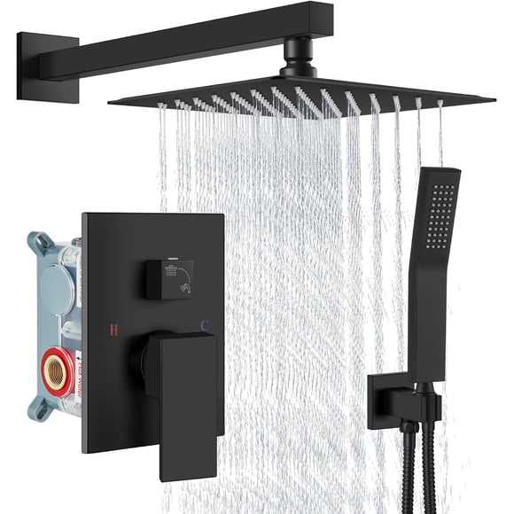 Aolemi Shower Faucet Set with Handheld Matte Black 8 Inch Head