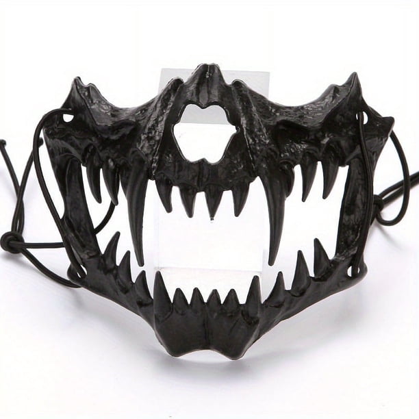 1pc, Half-face Mask, Fierce Tiger And Wolf Mask, Halloween Party Performance Cosplay Costume Supplies, Halloween Costume Prop, Halloween Decor Supplies