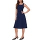 thumbnail image 4 of INSPIRE CHIC Vestido Vintage de Trabajo para Mujeres Línea A Cuello Cuadrado Sin Mangas Oficina Formal Vestidos de Noche Midi XL Azul Oscuro, 4 of 6