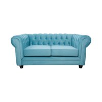 Barra Design - Sofá Chesterfield 2C Felpa Turquesa