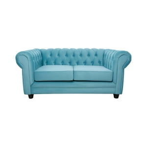 Barra Design - Sofá Chesterfield 2C Felpa Turquesa