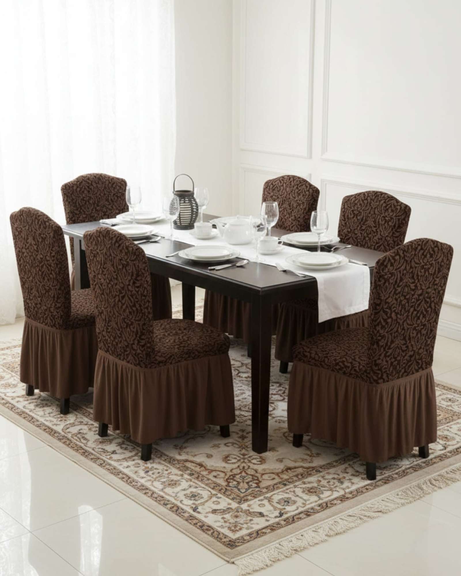 Mylhogar - Juego De 6 Fundas De Silla Tejido 3D