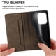thumbnail image 4 of Funda tipo cartera con bloqueo RFID para Xiaomi Redmi 15C Con tapa abatible, portatarjetas, cierre magnético, TPU y soporte Marrón, 4 of 6