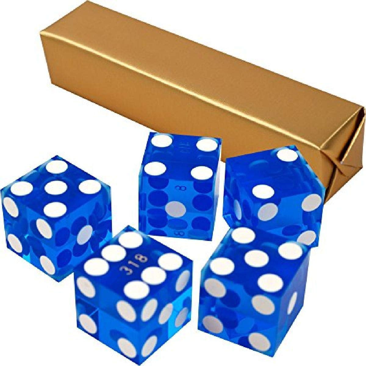 Casino Dice Trademark Poker, 19 Mm, Grado A, Serializado (azul)