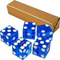 Casino Dice Trademark Poker, 19 Mm, Grado A, Serializado (Azul)