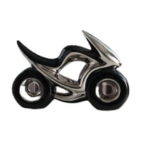Magideal - Figura De Motocicleta Escultura De Motocicleta Regalo Artesanía De Mesa Adorno De Cerámica De Motocicleta Para Repisa De Interior Decoración Del Hogar Plata Negra