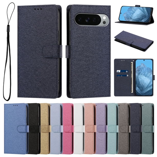 Funda Cartera de PU para Google Pixel 11 Pro XL con Tarjetas, Azul Marino