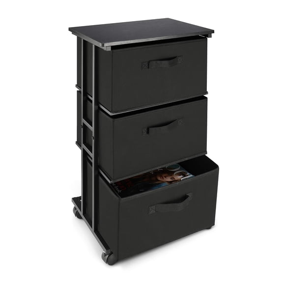 Carcasa Dresser Storage Max Con 3 Cajones De Tela Negra