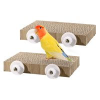 Xusx111 - 2 Piezas De Juguete De Mascar De Pájaro De La Jaula Del Paparo De La Plataforma De Cartón De La Percha De La Pata Del Pájaro De La Plataforma De Molienda De La Jaula Del Paparo Del Parque In