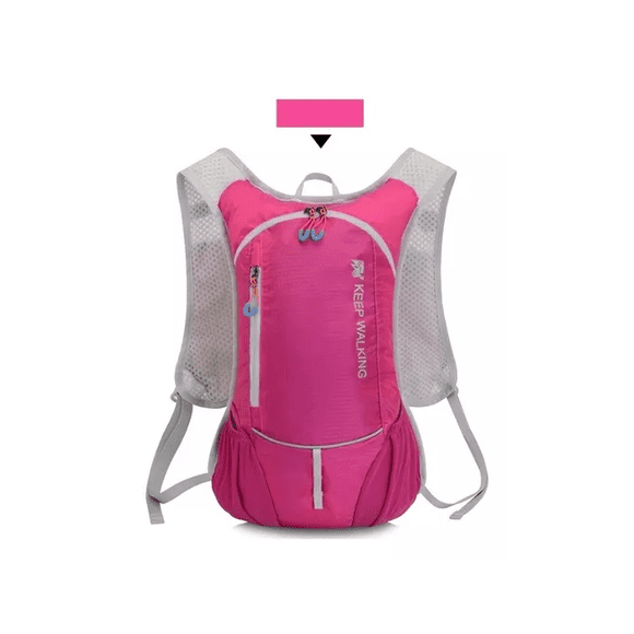 Mochila ultraligera outdoor trekking running + bolsa agua rosado