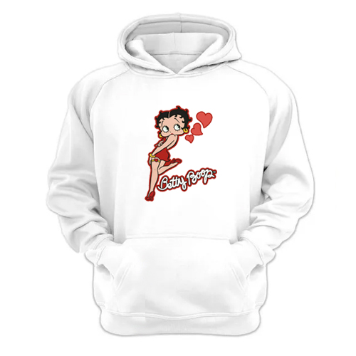 Genérico - Polerón Canguro Betty Boop Blanco Talla S Unisex