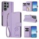 thumbnail image 2 of Funda Cartera Trébol para Samsung Galaxy S23 Ultra con Ranuras Tarjetas y Carga Inalámbrica Morado claro, 2 of 6